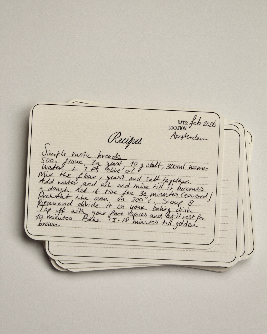 Recipe Cards - Powder Room